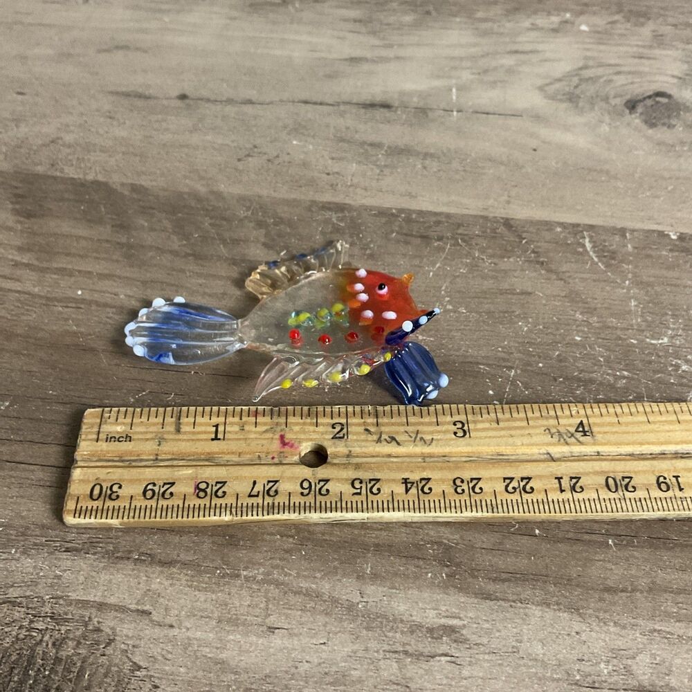 Fish Hand Blown Glass Miniature Figurines Crystal Sculpture - Picture 6 of 6